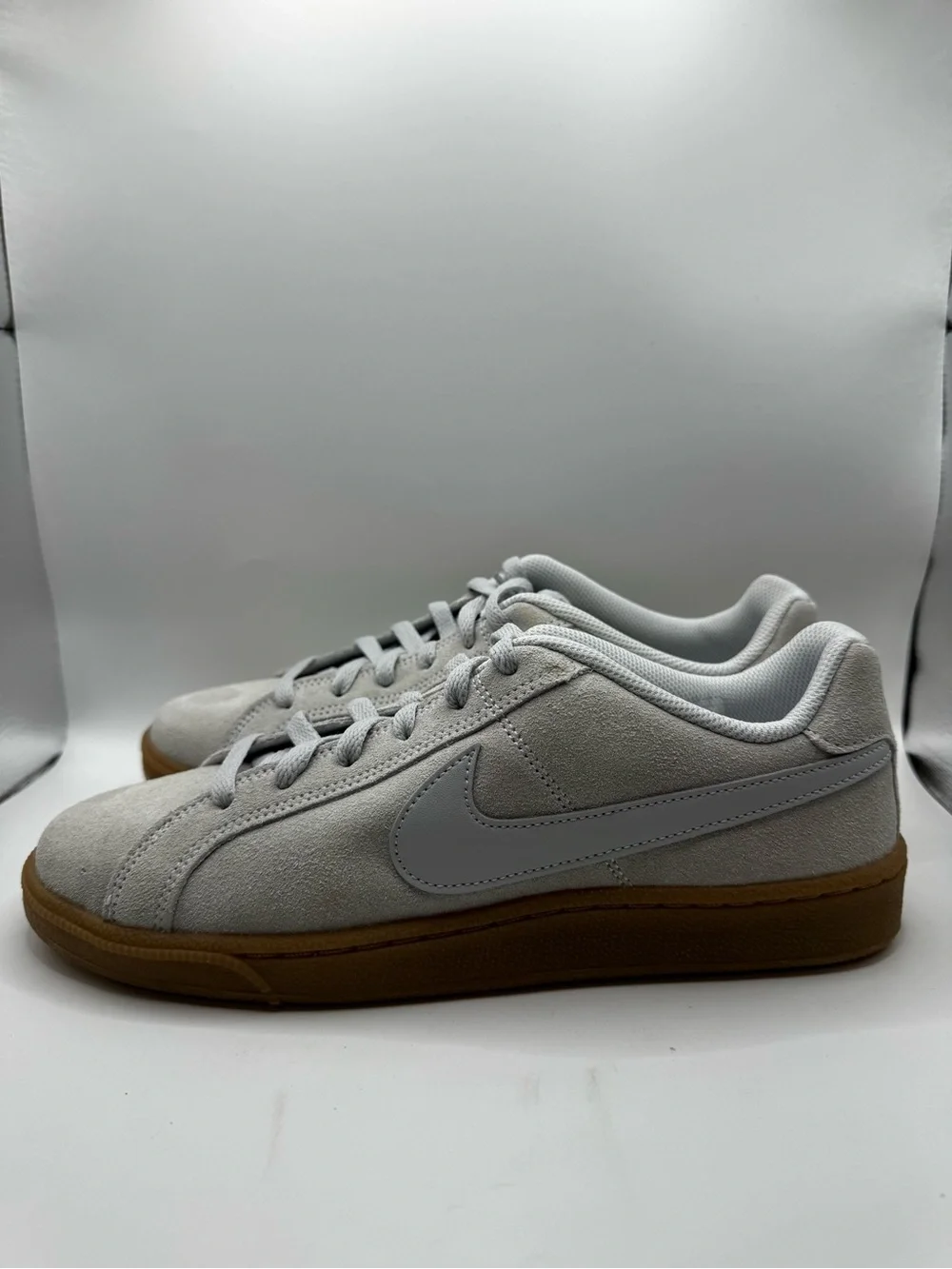 Nike Men’s Court Royale Suede Sneakers — White/Gum